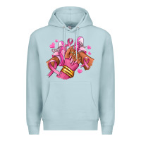 Blue Mist Breast Cancer afro girl sneakers Premium Hoodie - RanaPortraitStore