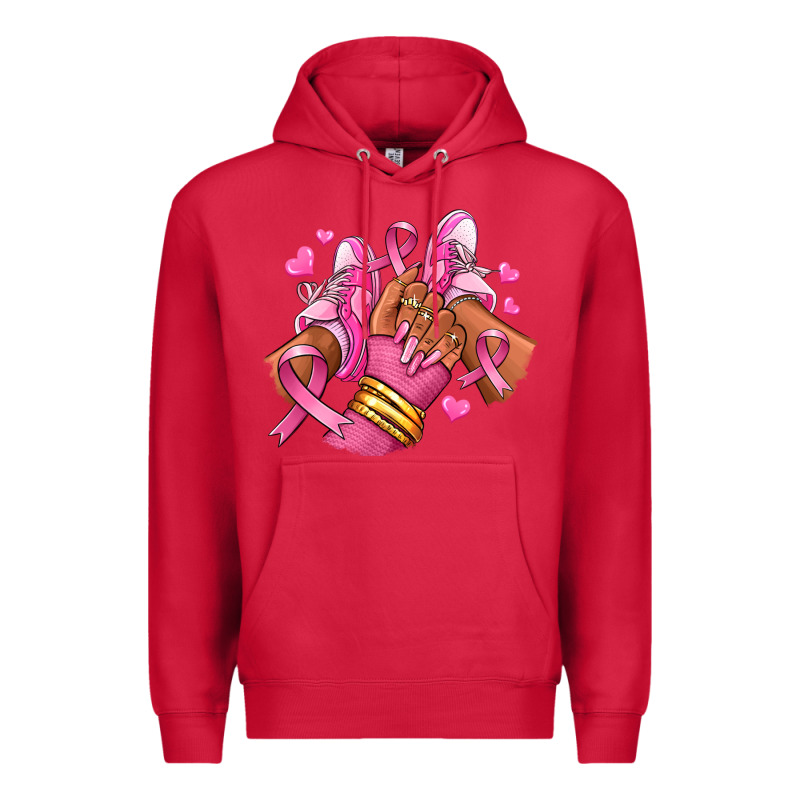 Breast Cancer Afro Girl Sneakers Premium Hoodie by RanaPortraitStore | Teevron