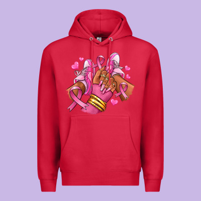 Premium Hoodie Breast Cancer afro girl sneakers
