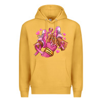 Mustard Breast Cancer afro girl sneakers Premium Hoodie - RanaPortraitStore
