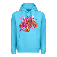 Ocean Blue Breast Cancer afro girl sneakers Premium Hoodie - RanaPortraitStore