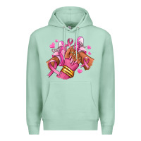 Seafoam Breast Cancer afro girl sneakers Premium Hoodie - RanaPortraitStore