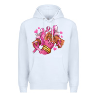 White Breast Cancer afro girl sneakers Premium Hoodie - RanaPortraitStore