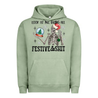 Pigment Oil Green look at me being all festive and shit Urban Hoodie - MaliasSmallBusiness
