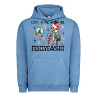 Pigment Pebble Blue look at me being all festive and shit Urban Hoodie - MaliasSmallBusiness