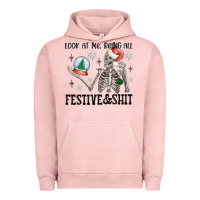 Pigment Salmon look at me being all festive and shit Urban Hoodie - MaliasSmallBusiness