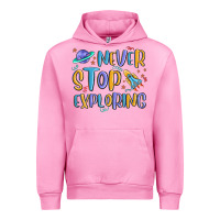 Fuchsia Pink never stop exploring Urban Hoodie - MaliasSmallBusiness