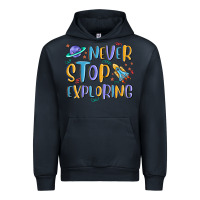 Navy never stop exploring Urban Hoodie - MaliasSmallBusiness