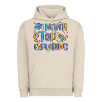 Pigment French Oak never stop exploring Urban Hoodie - MaliasSmallBusiness