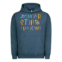 Pigment Midnight Navy never stop exploring Urban Hoodie - MaliasSmallBusiness