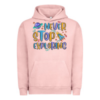 Pigment Salmon never stop exploring Urban Hoodie - MaliasSmallBusiness