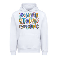 White never stop exploring Urban Hoodie - MaliasSmallBusiness