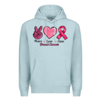 Blue Mist Peace Love Cure Cancer Premium Hoodie - RanaPortraitStore