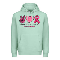 Seafoam Peace Love Cure Cancer Premium Hoodie - RanaPortraitStore