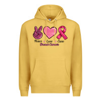 Antique Gold Peace Love Cure Cancer Premium Hoodie - RanaPortraitStore