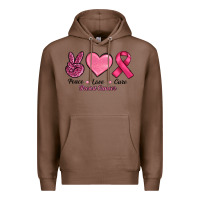 Chestnut Peace Love Cure Cancer Premium Hoodie - RanaPortraitStore