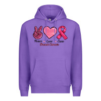 Purple Peace Love Cure Cancer Premium Hoodie - RanaPortraitStore