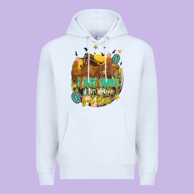 Premium Hoodie i just smile and say god bless