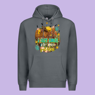 Premium Hoodie i just smile and say god bless