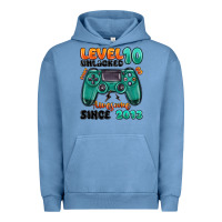 Pigment Pebble Blue level 10 unlocked awesome since 2013 Urban Hoodie - MaliasSmallBusiness