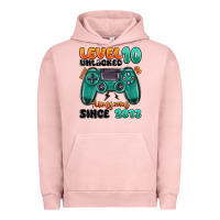 Pigment Salmon level 10 unlocked awesome since 2013 Urban Hoodie - MaliasSmallBusiness
