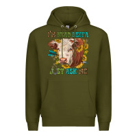 Army Green im head heffa just ask me Premium Hoodie - texasbilliewilder