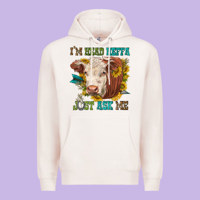 Premium Hoodie im head heffa just ask me