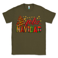 Army Green Feliz Navidad With Sombrero Tree Classic Tee - BundleAndBundleShop