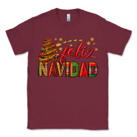 Burgundy Feliz Navidad With Sombrero Tree Classic Tee - BundleAndBundleShop