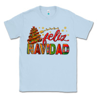 Dusty Blue Feliz Navidad With Sombrero Tree Classic Tee - BundleAndBundleShop