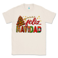 Natural Feliz Navidad With Sombrero Tree Classic Tee - BundleAndBundleShop