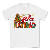 White Feliz Navidad With Sombrero Tree Classic Tee - BundleAndBundleShop