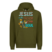 Army Green jesus is the anchor of my soul Premium Hoodie - texasbilliewilder