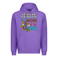 Purple jesus is the anchor of my soul Premium Hoodie - texasbilliewilder
