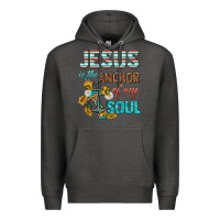 Charcoal Heather jesus is the anchor of my soul Premium Hoodie - texasbilliewilder
