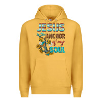 Mustard jesus is the anchor of my soul Premium Hoodie - texasbilliewilder