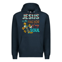 Navy jesus is the anchor of my soul Premium Hoodie - texasbilliewilder