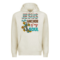 Oatmeal Heather jesus is the anchor of my soul Premium Hoodie - texasbilliewilder