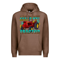 Chestnut just a boy who loves tractor Premium Hoodie - texasbilliewilder