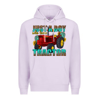 Lilac just a boy who loves tractor Premium Hoodie - texasbilliewilder