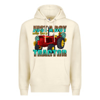 Sandshell just a boy who loves tractor Premium Hoodie - texasbilliewilder