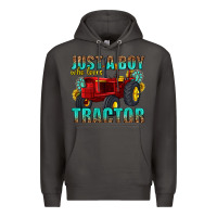 Smoke just a boy who loves tractor Premium Hoodie - texasbilliewilder