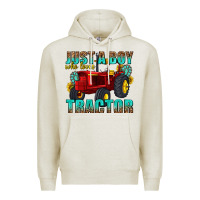 Oatmeal Heather just a boy who loves tractor Premium Hoodie - texasbilliewilder