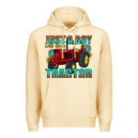 Pina Colada just a boy who loves tractor Premium Hoodie - texasbilliewilder