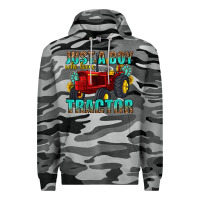 Slate Camo just a boy who loves tractor Premium Hoodie - texasbilliewilder