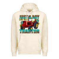 Tofu just a boy who loves tractor Premium Hoodie - texasbilliewilder