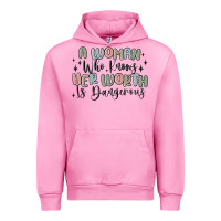 Fuchsia Pink a woman who knows her worth is dangerous Urban Hoodie - MaliasSmallBusiness