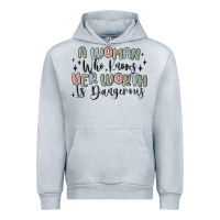 Heather Grey a woman who knows her worth is dangerous Urban Hoodie - MaliasSmallBusiness