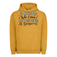 Pigment Peanut Butter a woman who knows her worth is dangerous Urban Hoodie - MaliasSmallBusiness