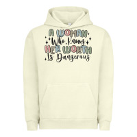 Pigment Pistachio a woman who knows her worth is dangerous Urban Hoodie - MaliasSmallBusiness
